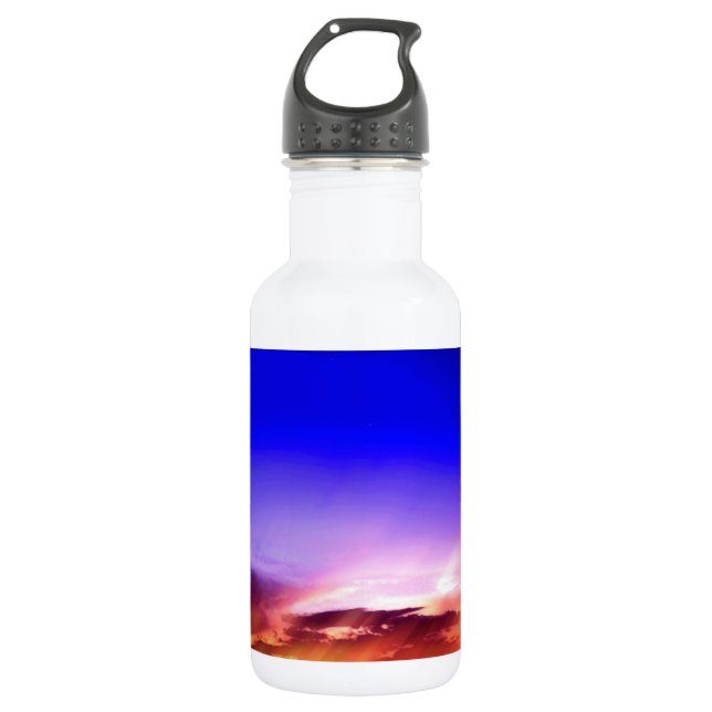 Sunset Clouds & Blue Sky Water Bottle (Front)