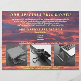 Sunset Clouds Colorful Create Your Own 3 Photo Flyer