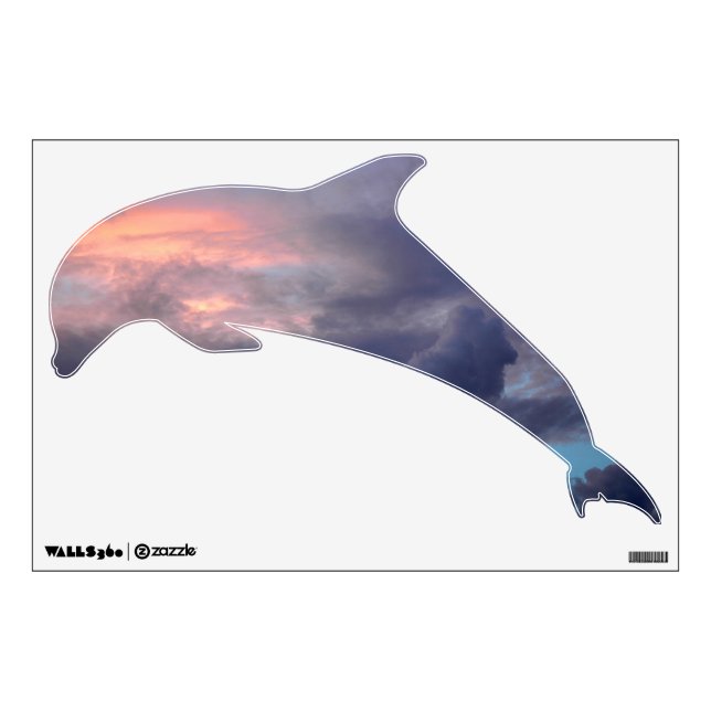 Sunset clouds Dolphin Wall Decal (Front)
