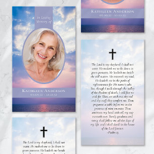 Sunset Clouds Heaven Memorial Prayer Card