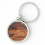 Sunset Clouds I Colorful Abstract Sky Photography Keychain