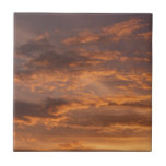 Sunset Clouds I Colorful Sky Photography Ceramic Tile