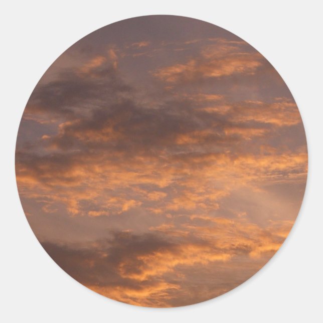 Sunset Clouds I Colorful Sky Photography Classic Round Sticker (Front)
