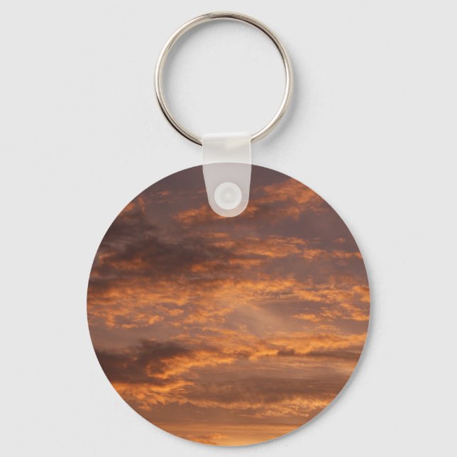 Sunset Clouds I Colorful Sky Photography Keychain (Front)