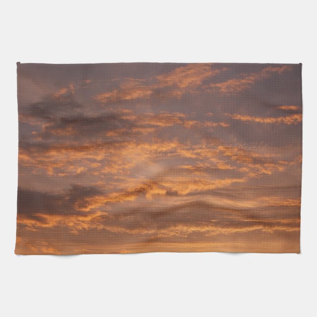 Sunset Clouds I Colorful Sky Photography Kitchen Towel (Horizontal)