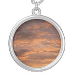 Sunset Clouds I Colorful Sky Photography Silver Plated Necklace