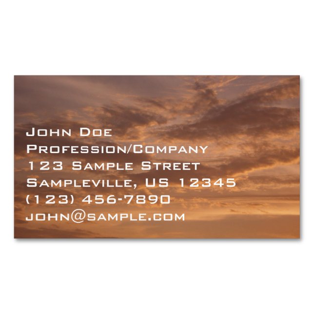 Sunset Clouds II Pastel Abstract Nature Business Card Magnet (Front)