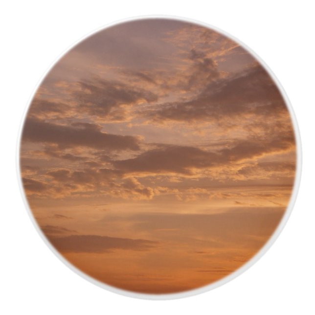 Sunset Clouds II Pastel Abstract Nature Ceramic Knob (Front)
