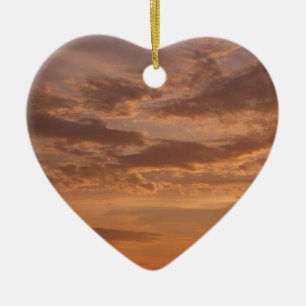 Sunset Clouds II Pastel Abstract Nature Ceramic Ornament