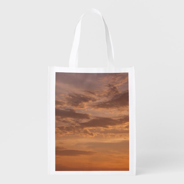 Sunset Clouds II Pastel Abstract Nature Grocery Bag (Front)