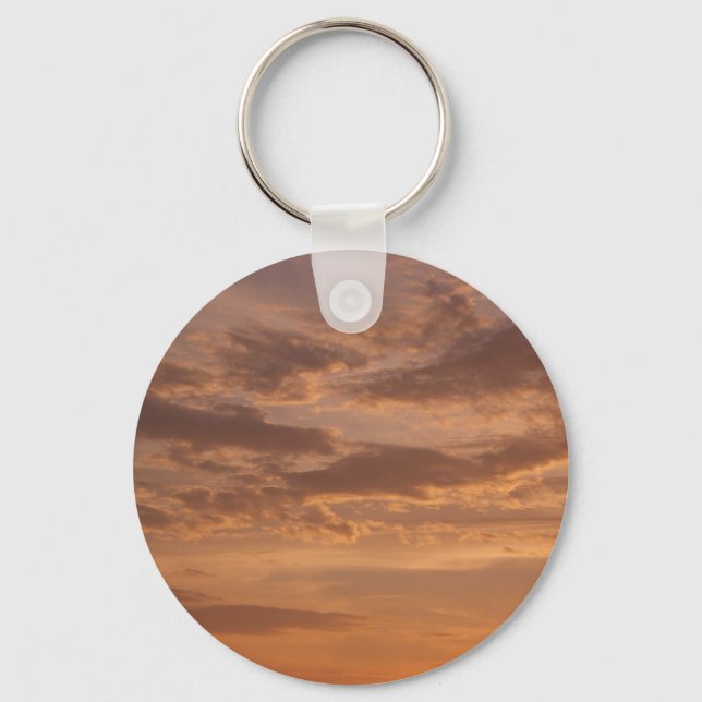 Sunset Clouds II Pastel Abstract Nature Keychain (Front)