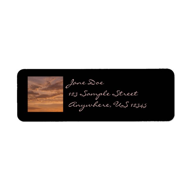 Sunset Clouds II Pastel Abstract Nature Label (Front)