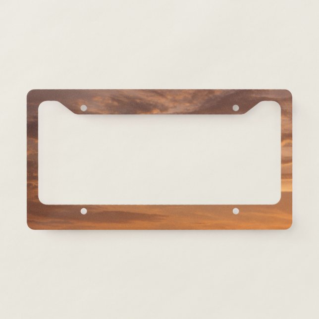 Sunset Clouds II Pastel Abstract Nature License Plate Frame (Front)