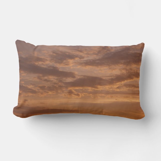 Sunset Clouds II Pastel Abstract Nature Lumbar Pillow (Front)