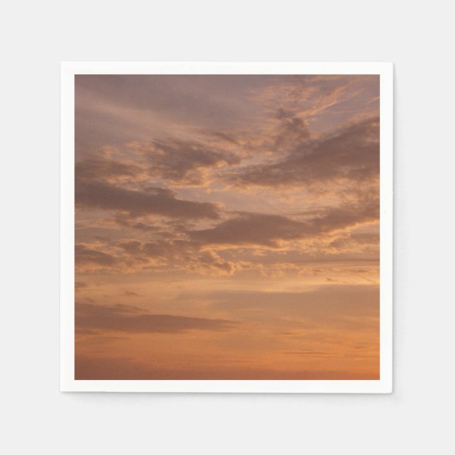 Sunset Clouds II Pastel Abstract Nature Paper Napkins (Front)
