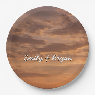 Sunset Clouds II Pastel Abstract Nature Paper Plates