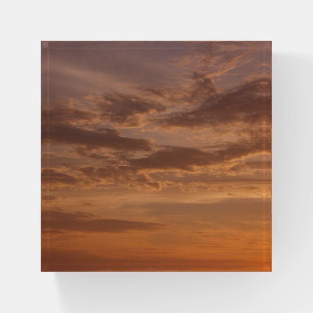Sunset Clouds II Pastel Abstract Nature Paperweight (Front)