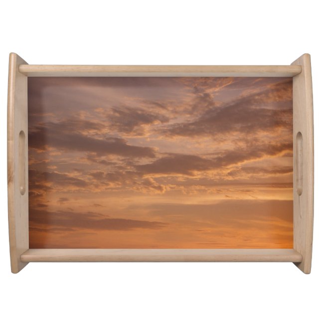 Sunset Clouds II Pastel Abstract Nature Serving Tray (Front)