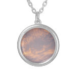 Sunset Clouds II Pastel Abstract Nature Silver Plated Necklace
