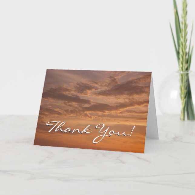 Sunset Clouds II Pastel Abstract Nature Thank You Card (Front)