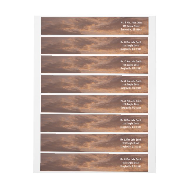 Sunset Clouds II Pastel Abstract Nature Wrap Around Label (Sheet)