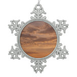 Sunset Clouds III Pastel Abstract Nature Snowflake Pewter Christmas Ornament