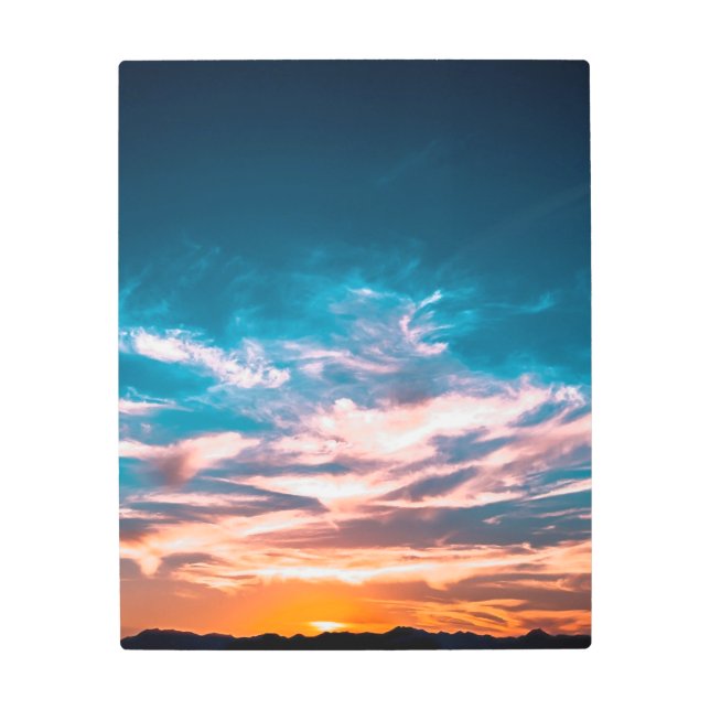 Sunset clouds metal print (Front)