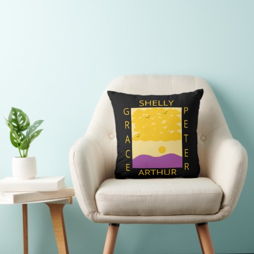 Sunset Clouds o Purple Hills Family Throw Pillow