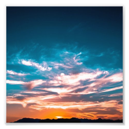 Sunset clouds photo print