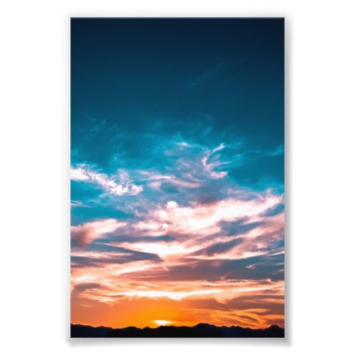 Sunset clouds photo print