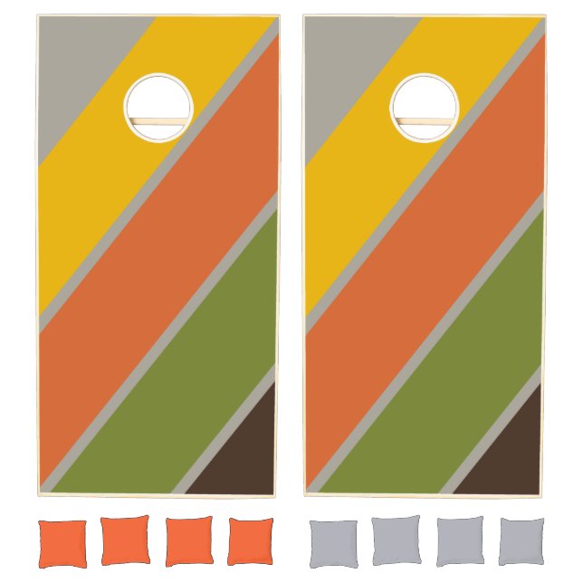 Sunset Clover Bold Striped Cornhole Set (Set)