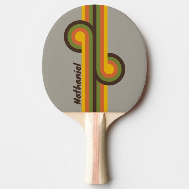 Sunset Clover Stripe Loop with Name Ping Pong Paddle (Front)