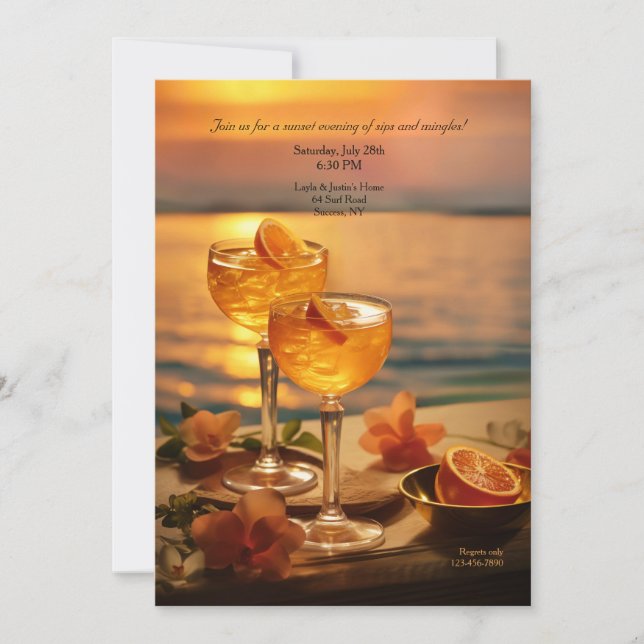 Sunset Cocktails Party Invitation (Front)