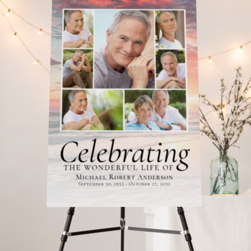 Sunset Collage Memorial Service 2x3ft Welcome Sign