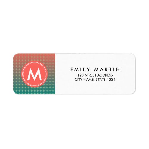 Sunset Color Blend Abstract Monogram Address Label