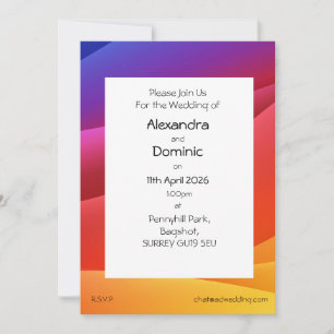 Sunset color ombre gradient background invitation