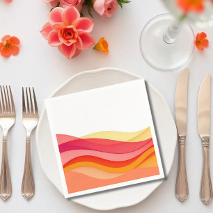 Sunset Color Waves Modern Wedding Napkins