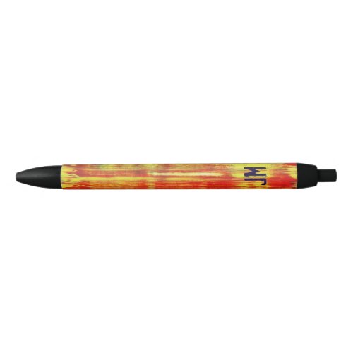 Sunset Colorful Abstract Art  Monogram  Black Ink Pen