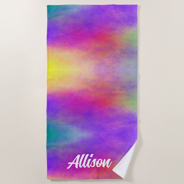 Sunset Colors Gradient Beach Towel (Front)
