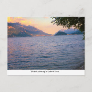 Sunset coming to Lake Como Postcard