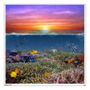 Sunset Coral Reef Wall Decal