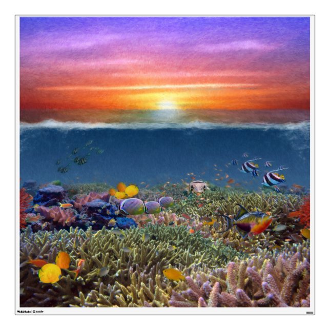 Sunset Coral Reef Wall Decal (Front)