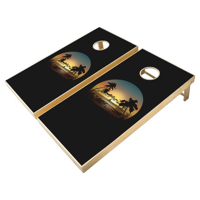 Sunset Cornhole Set (Angled)