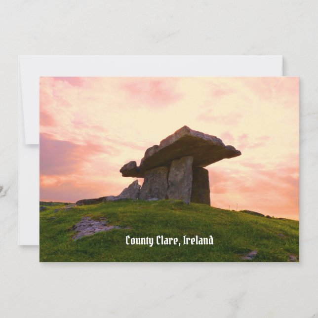 Sunset County Clare Dolmen Greeting Card (Front)