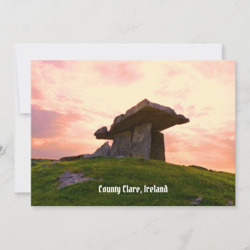 Sunset County Clare Dolmen Greeting Card