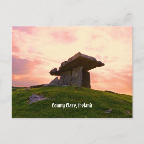 Sunset County Clare Dolmen Postcard