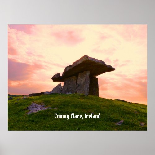 Sunset County Clare Dolmen Poster