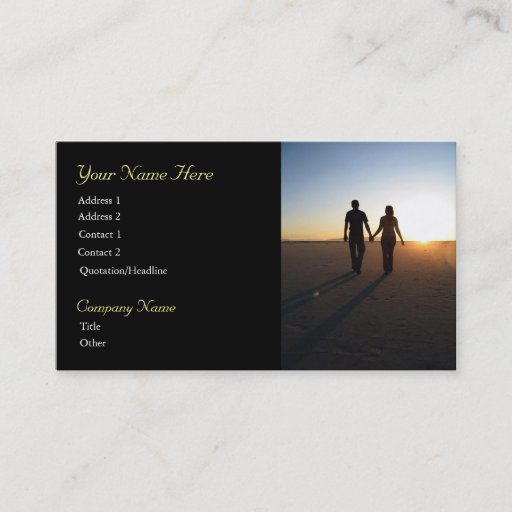 Customizable Sunset Couple Business Cards