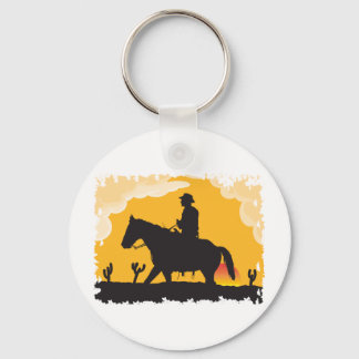 Sunset Cowboy Keychain