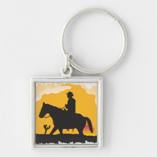 Sunset Cowboy Keychain